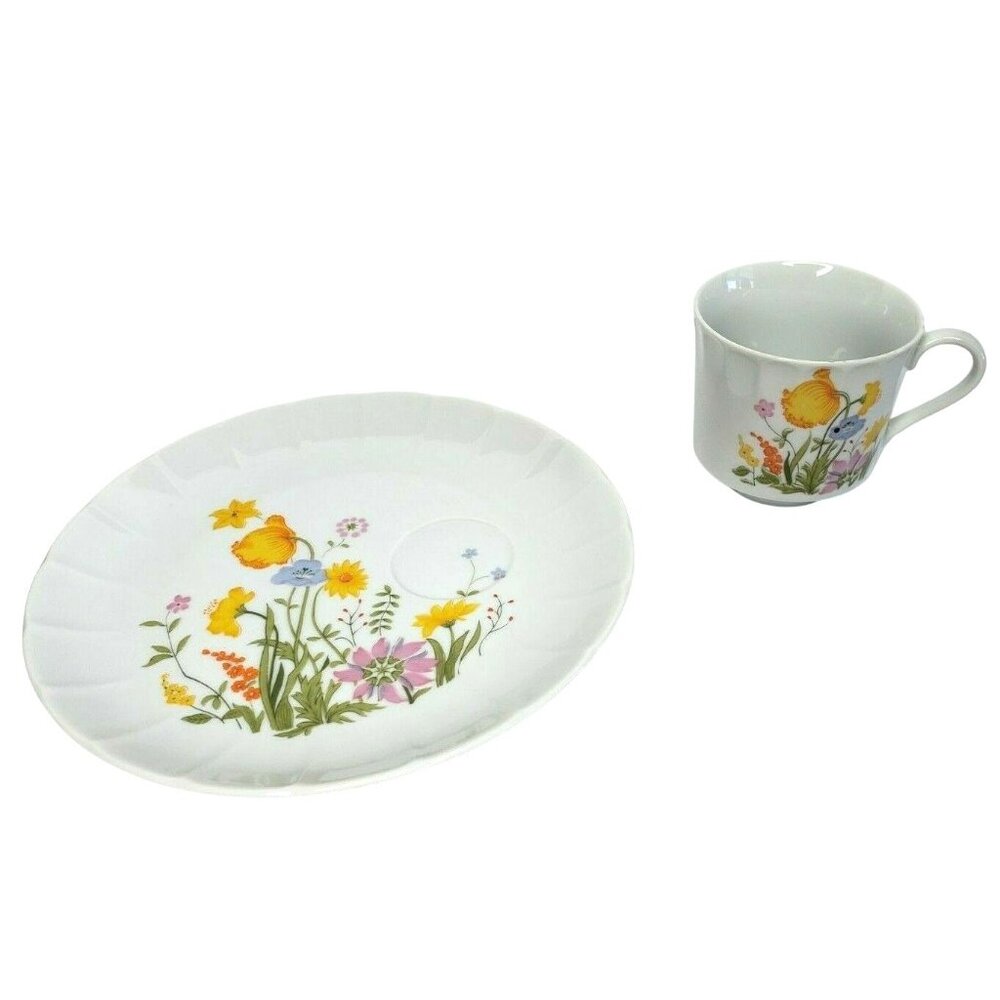 Vintage Stoneware Hearthside Petit Floras s-1422 Japan Tea Cup And Fitted Plate